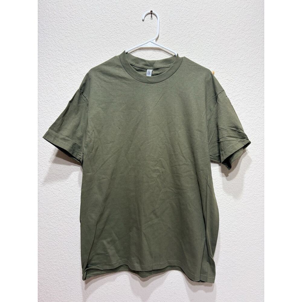 American Apparel T Shirt Army Green Large Blank